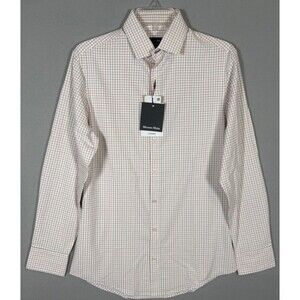 NWT Mizzen Main Leeward Shirt Mens S Trim Fit White Red Black Check Performance